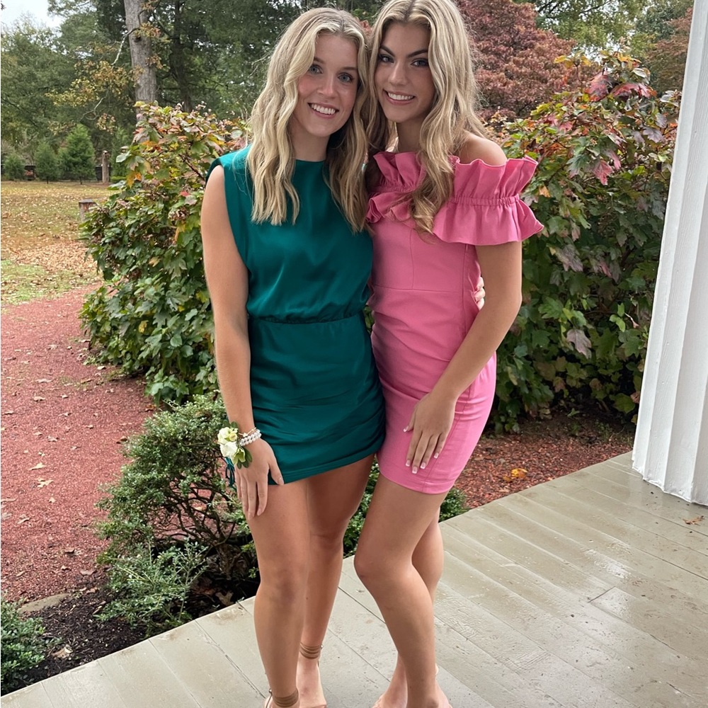 Green and Pink Mini Dresses